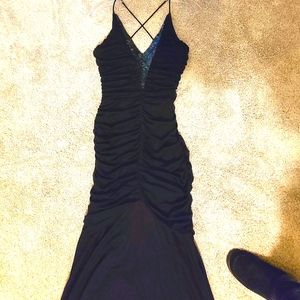 Black Long Floor Lenth Evening Dress